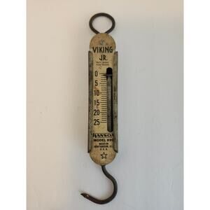 Hanson Viking Jr. Vintage Fish Spring Scale 25 Lb Model 890 Collectible USA